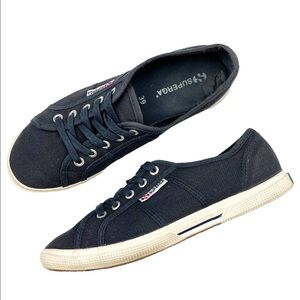 Superga navy blue classic canvas sneakers size 8